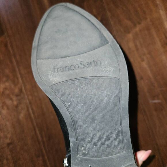 Franco Sarto Black Leather Ankle Boots Size 8 - Picture 4 of 5